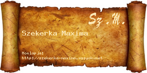 Szekerka Maxima névjegykártya